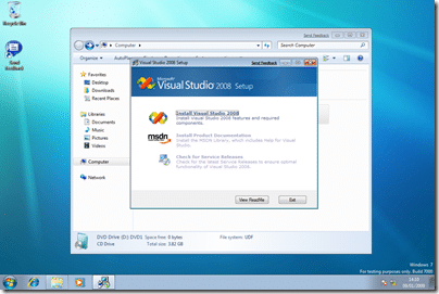 Windows 7 with Visual Studio 2008: Setup