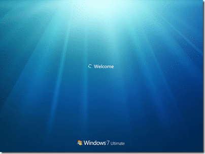 Windows 7 First Boot: Welcome