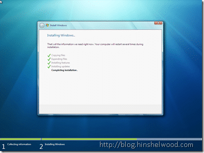 Windows 7 Install: Completing installation