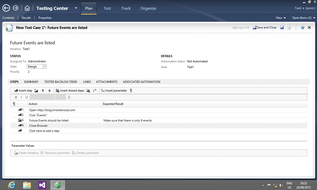 Test Manager allows you to manage the Test Steps