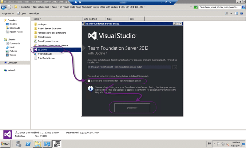 Upgrade components to Team Foundation Server 2012 Update 1 